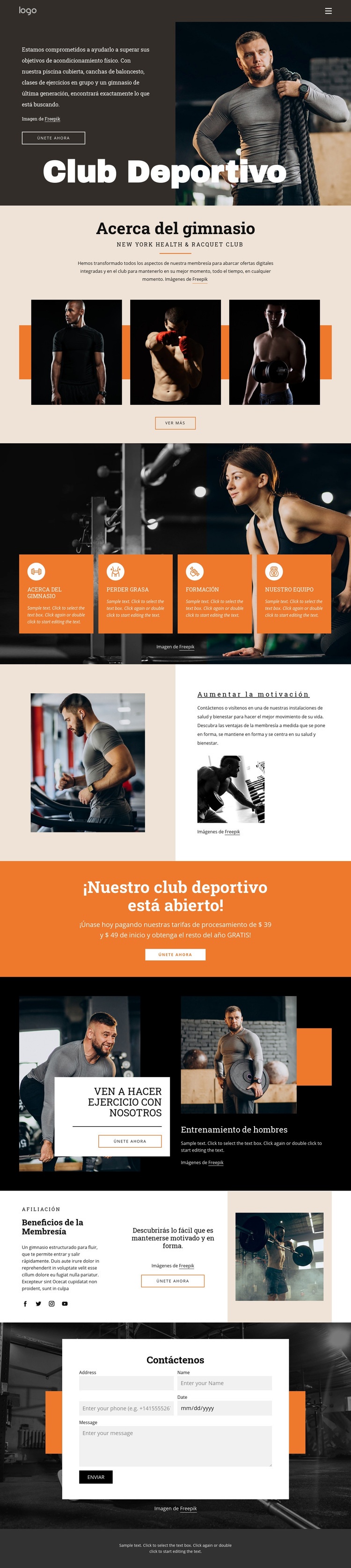 Convenientes programas de entrenamiento personal Diseño de páginas web