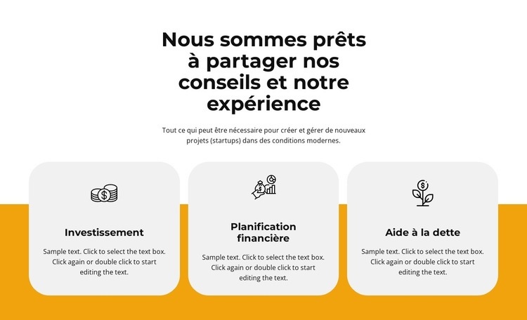 Partager une expérience Modèles de constructeur de sites Web