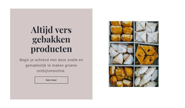 Altijd vers gebakken producten HTML-sjabloon