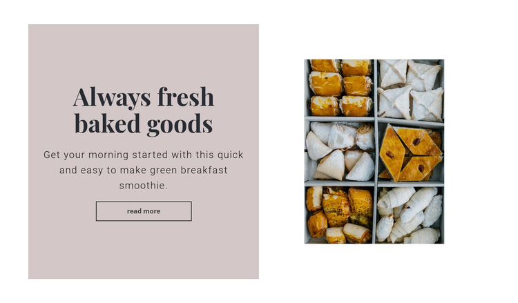 Always fresh baked goods One Page Template