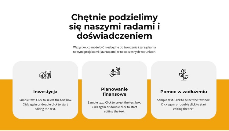 Podzielić się doświadczeniem Szablon HTML