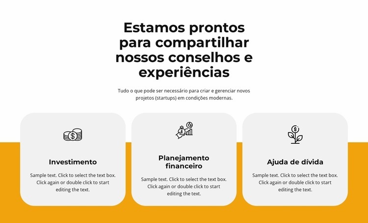 Compartilhar experiência Maquete do site