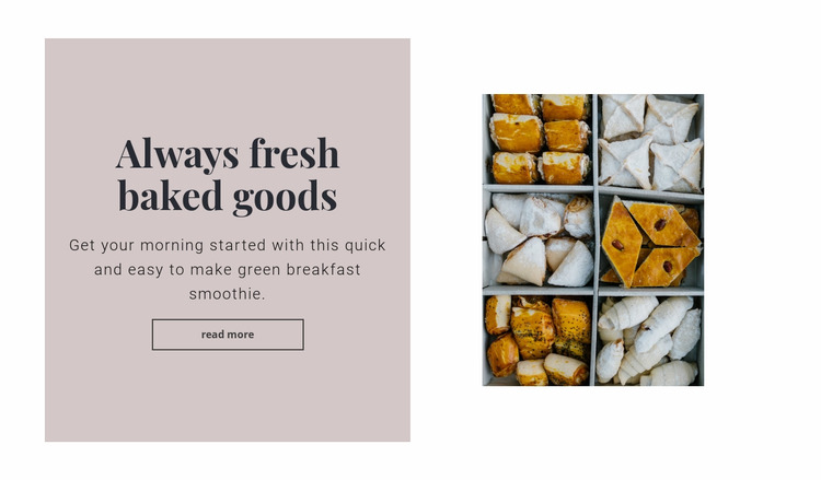Always fresh baked goods Website Mockup