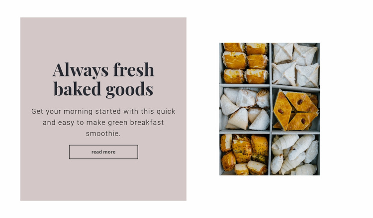 Always fresh baked goods Landing Page