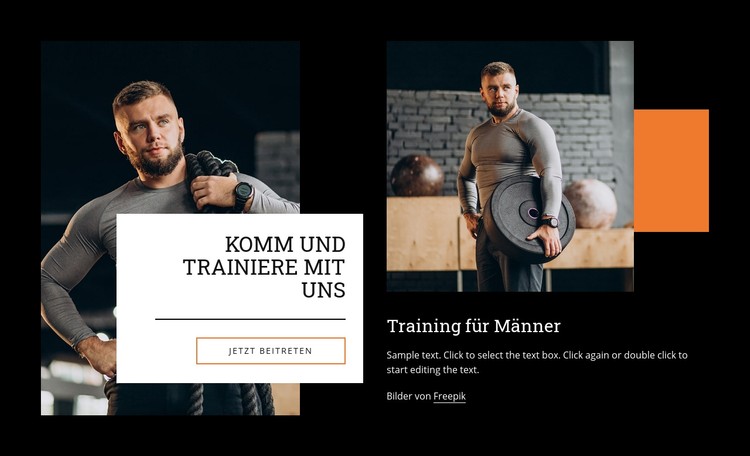 Komm und trainiere mit uns CSS-Vorlage