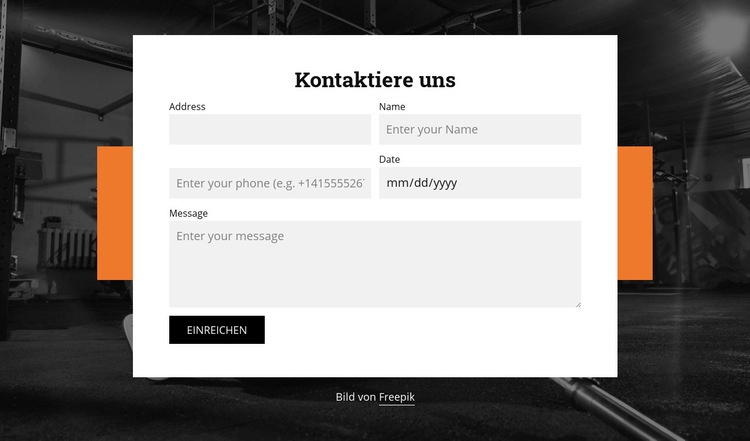  Formular mit zwei Spalten Website Builder-Vorlagen