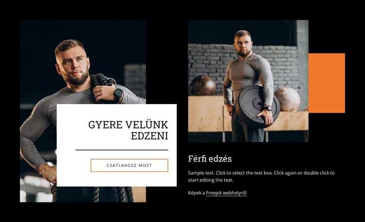 Gyere velünk edzeni Weboldal sablon