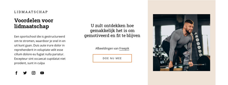 Membershop voordelen HTML-sjabloon