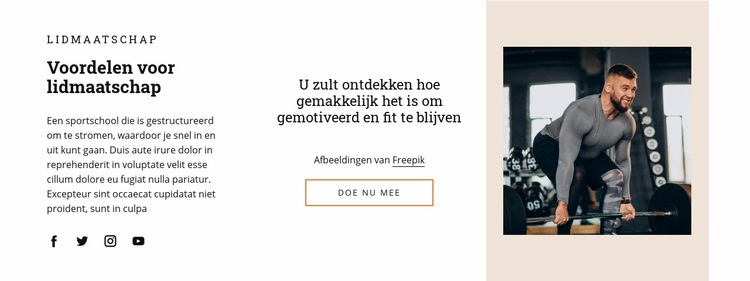 Membershop voordelen Sjabloon voor één pagina