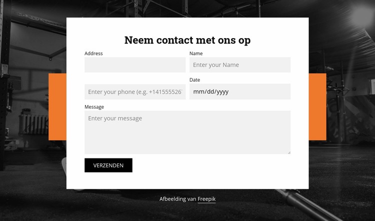  Vorm met twee kolommen Website Builder-sjablonen