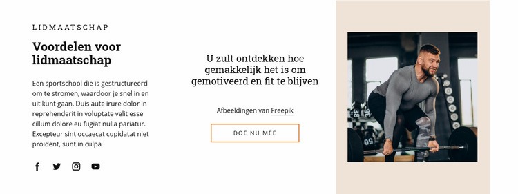 Membershop voordelen Website mockup