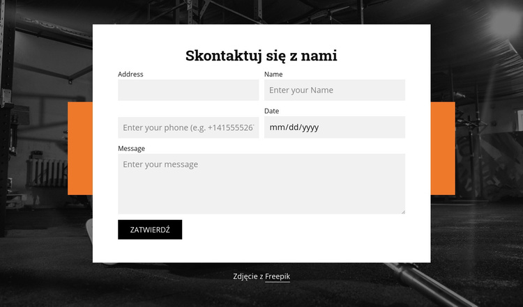  Forma z dwiema kolumnami Motyw WordPress