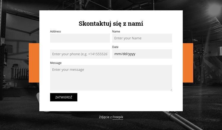  Forma z dwiema kolumnami Szablon HTML5