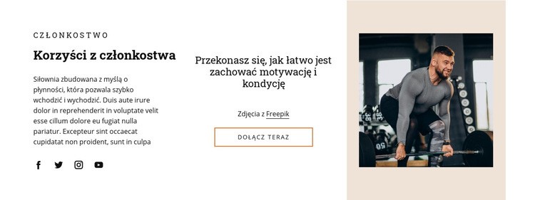 Korzyści dla członków Szablon HTML5