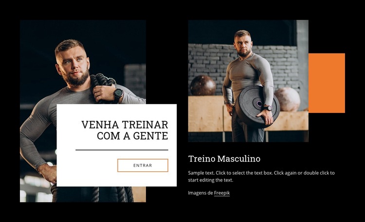 Venha treinar com a gente Design do site