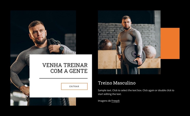 Venha treinar com a gente Maquete do site