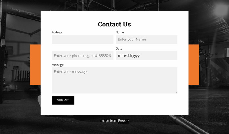  Form with two columns Website Mockup