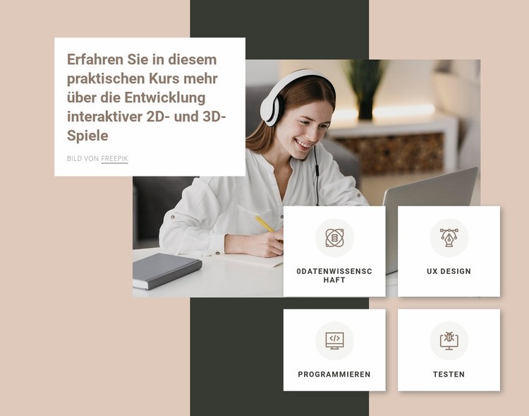 3D-Modellierungskurse Eine Seitenvorlage