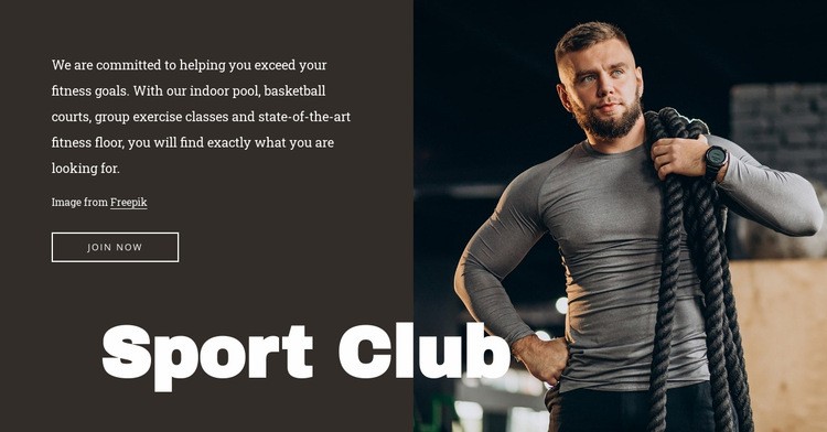 Gym with a pool Homepage Design
