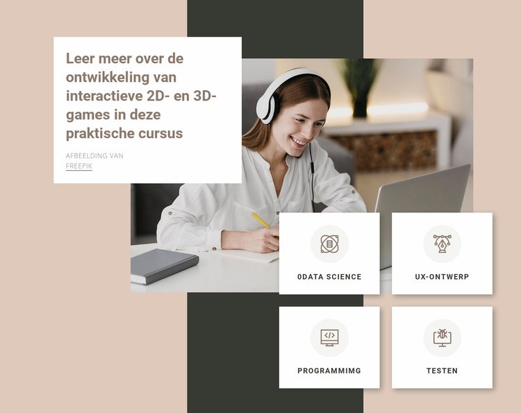 3D-modellering cursussen Website mockup