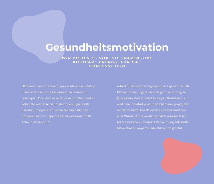 Gesundheitsmotivation Website design