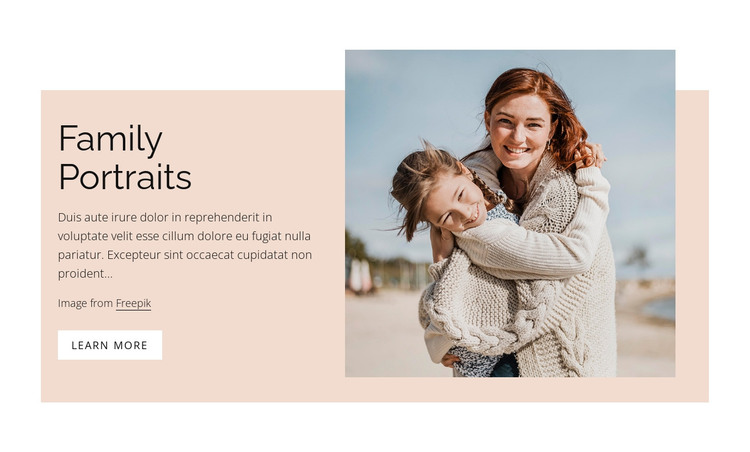 Studio family portraits HTML Template