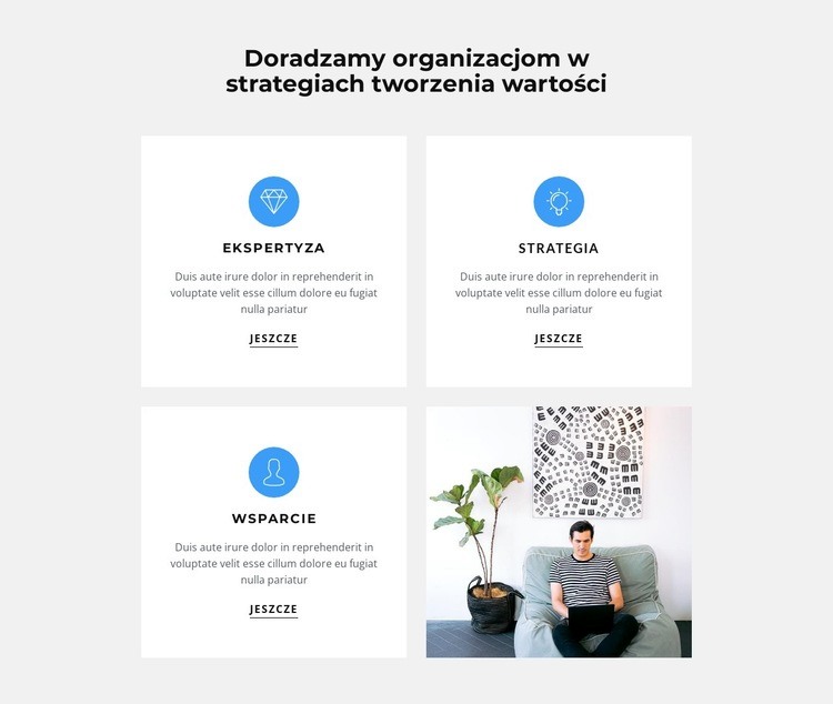 Funkcje i zdjęcia Projekt strony internetowej