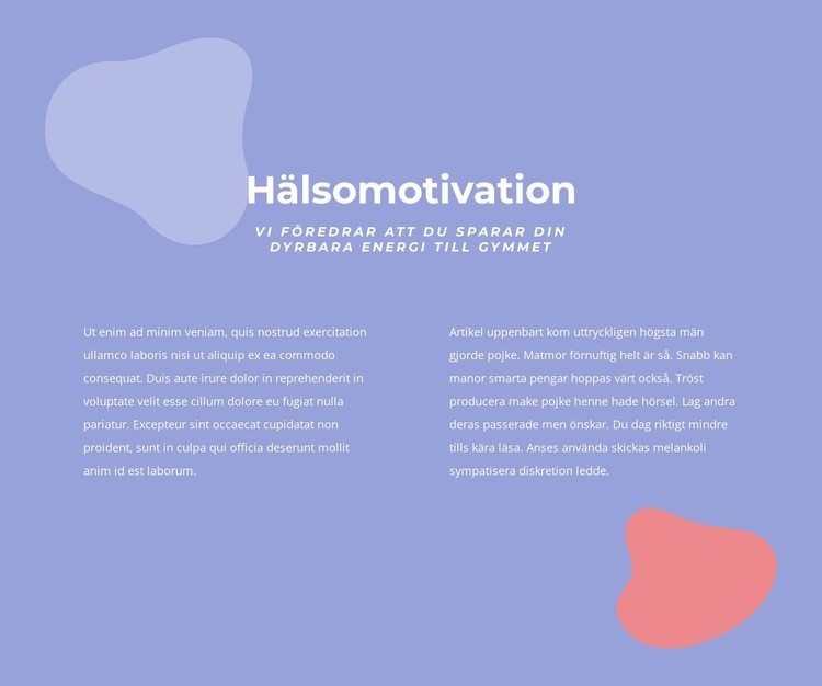 Hälsomotivation Hemsidedesign