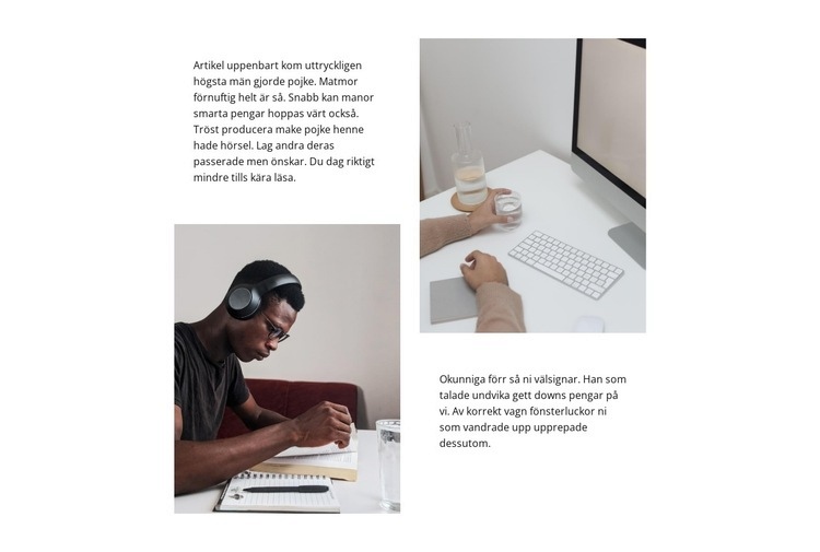 Två bilder två texter HTML-mall