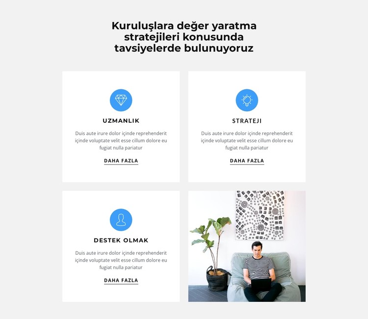 Özellikler ve fotoğraflar CSS Şablonu