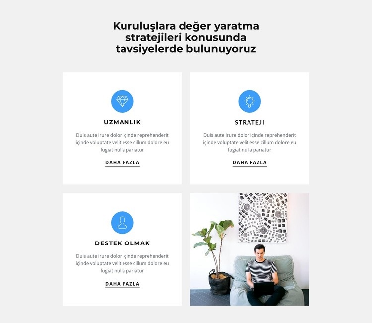 Özellikler ve fotoğraflar Web Sitesi Oluşturucu Şablonları