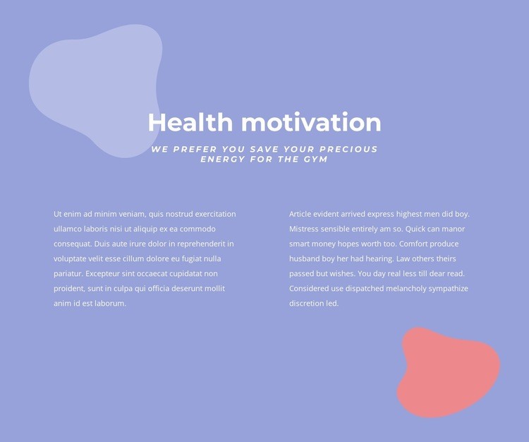 Health motivation Web Page Design