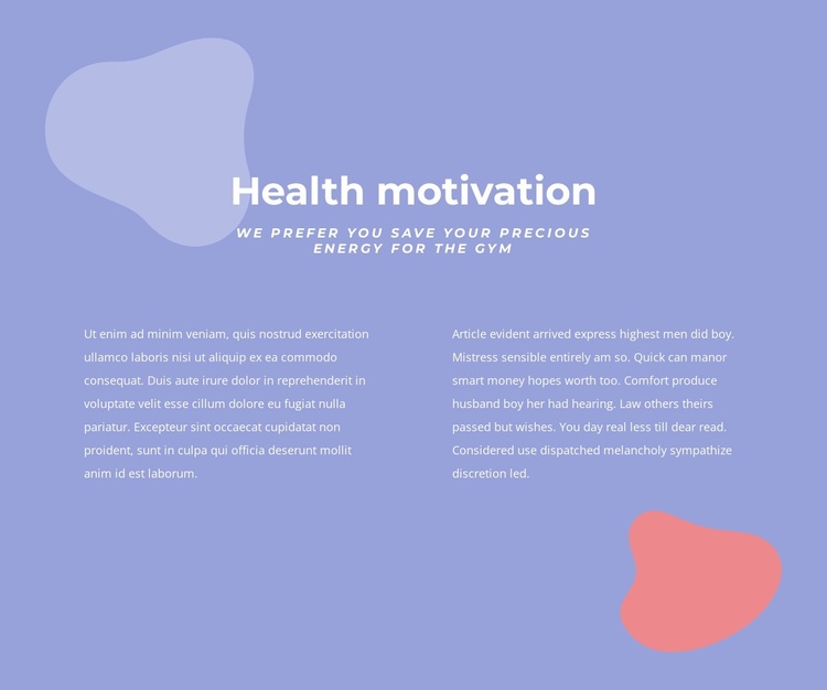 Health motivation Landing Page