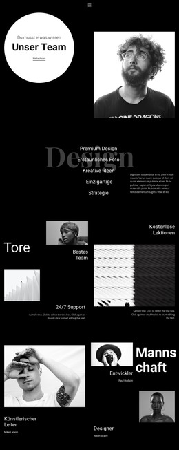 HTML-Seitendesign Für Design- Und Entwicklungsteam