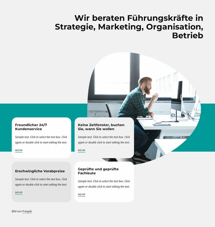 Globale Unternehmensberatung Landing Page