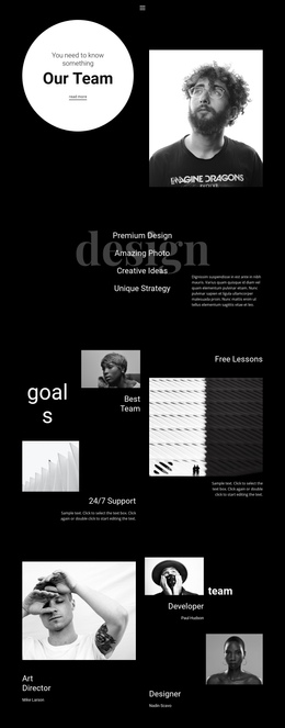 Design And Development Team - Beautiful One Page Template