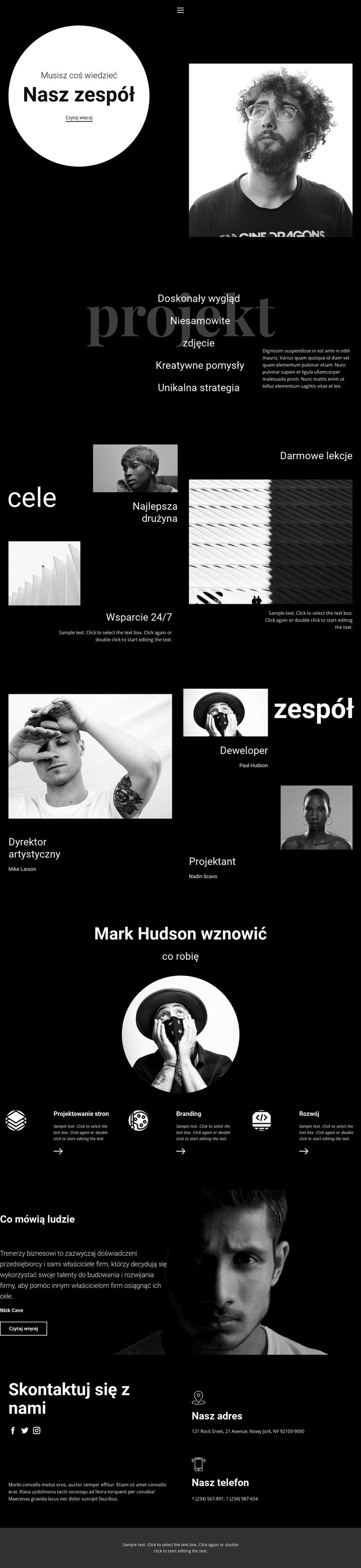 Zespół projektowo-programistyczny Kreator witryn internetowych HTML