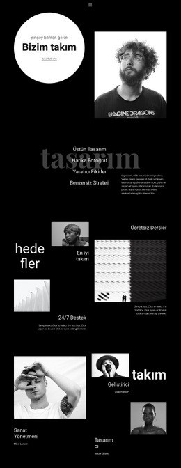 Tasarım Ve Geliştirme Ekibi - Güzel Bir Sayfalık Şablon