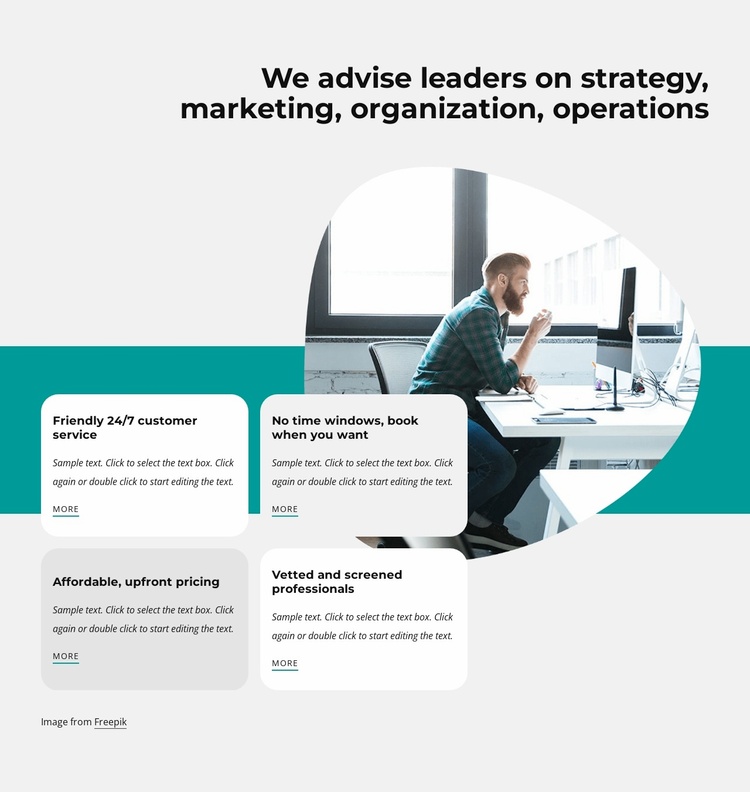 Global business advisory firm Landing Page