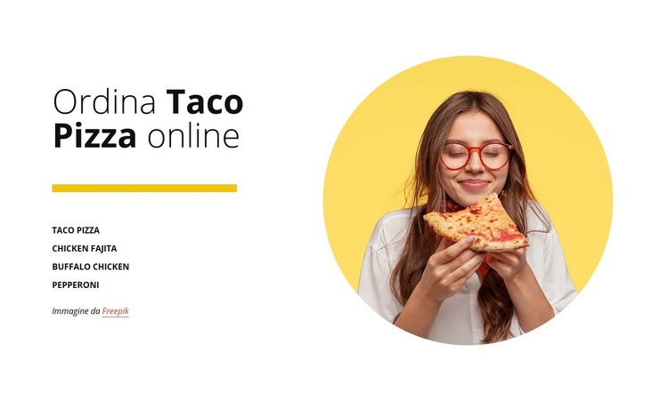 Ordina la pizza online Mockup del sito web