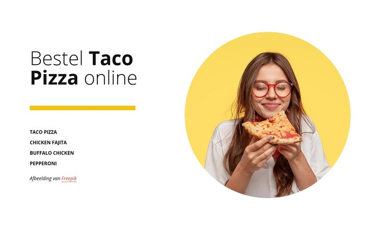 Bestel pizza online Html Website Builder