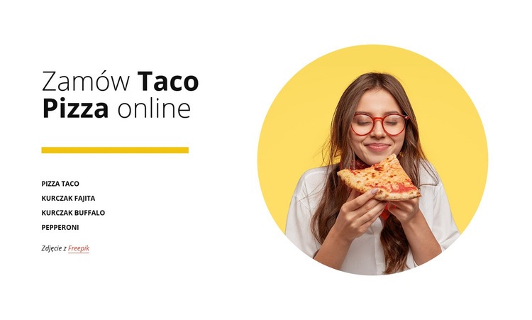 Zamów pizzę online Makieta strony internetowej
