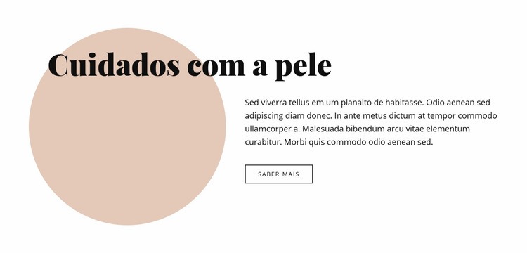 Texto com formato de círculo Landing Page