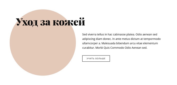 Текст с кругом в форме Дизайн сайта