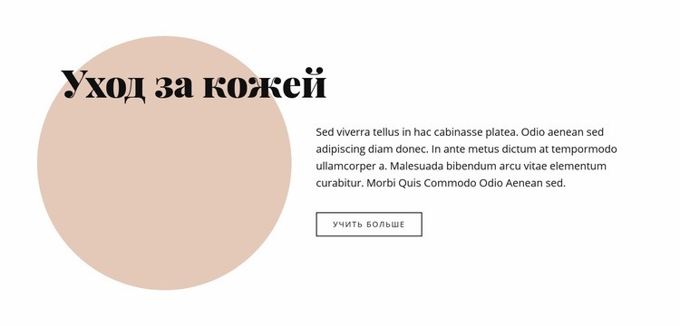 Текст с кругом в форме Мокап веб-сайта