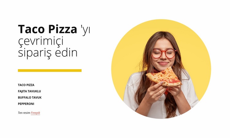 Online pizza sipariş edin Açılış sayfası
