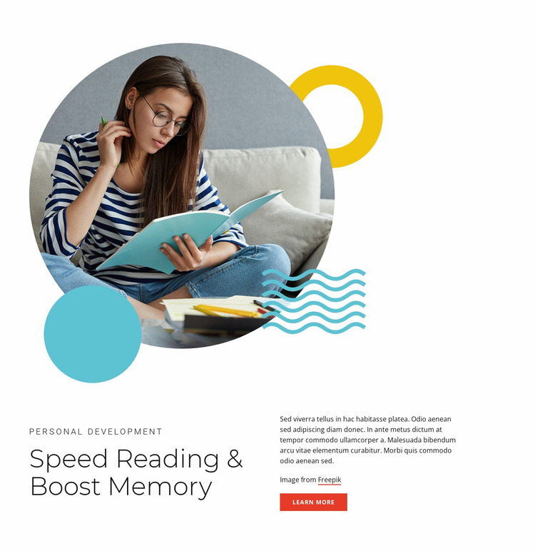 Speed reading courses Website Mockup