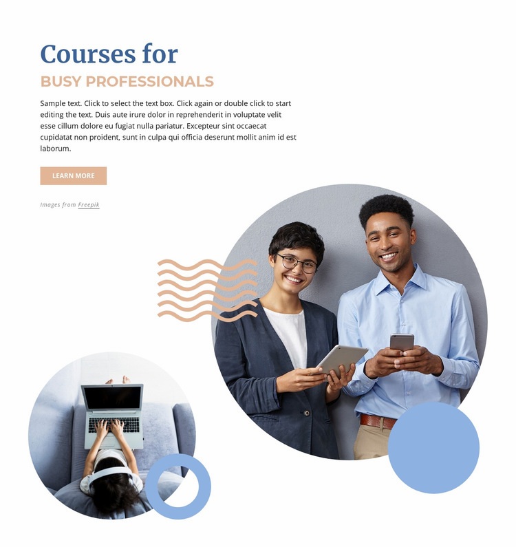 Courses for buzy professionals Wix Template Alternative