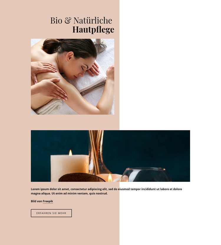 Bio-Hautpflege Website-Modell