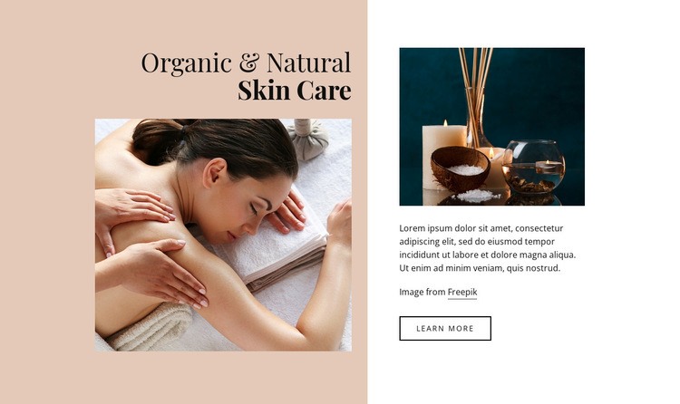 Organic skin care Html Code Example
